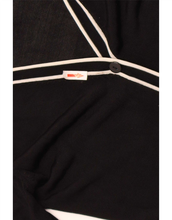 Женский кардиган Zara UK 12, средний черный вискоза с цветными блоками