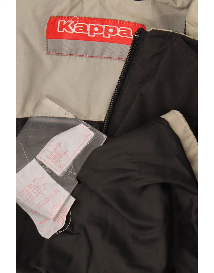 Мужская ветровка KAPPA UK 40, большая черная, полиамид с цветными блоками