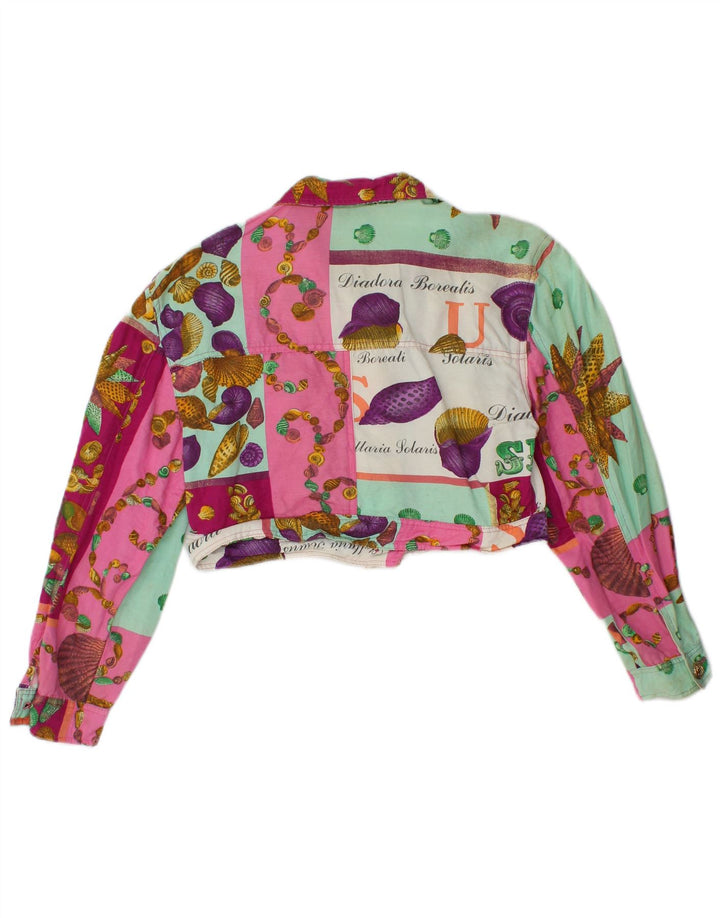 Винтажное женское болеро с графическим рисунком, Великобритания, 10 маленьких разноцветных вискозы