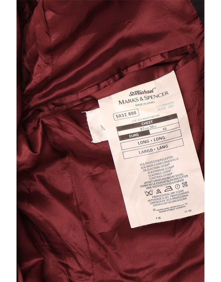 Мужской удлиненный пиджак на 2 пуговицах Marks & Spencer UK 38, средний черный