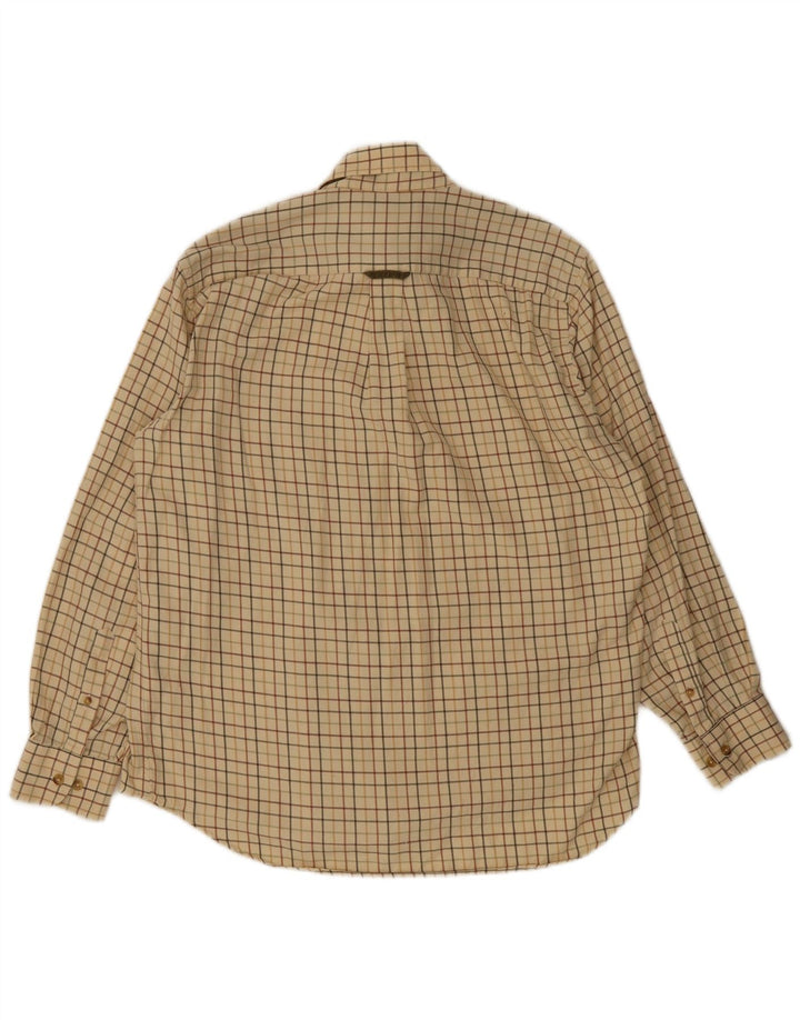 Мужская фланелевая рубашка Barbour, большая бежевая клетка, хлопок