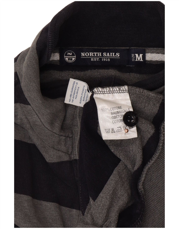 Мужской свитер NORTH SAILS на пуговицах, джемпер, хлопковый джемпер среднего серого цвета в полоску