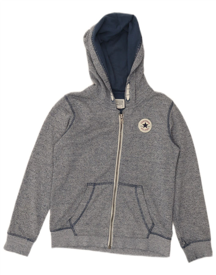 Свитер с капюшоном CONVERSE All Star на молнии для мальчиков 5–6 лет, синий в крапинку, хлопок