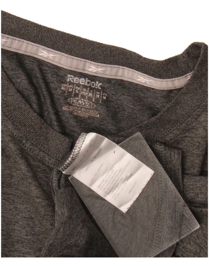 Reebok Мужская футболка из полиэстера среднего серого цвета