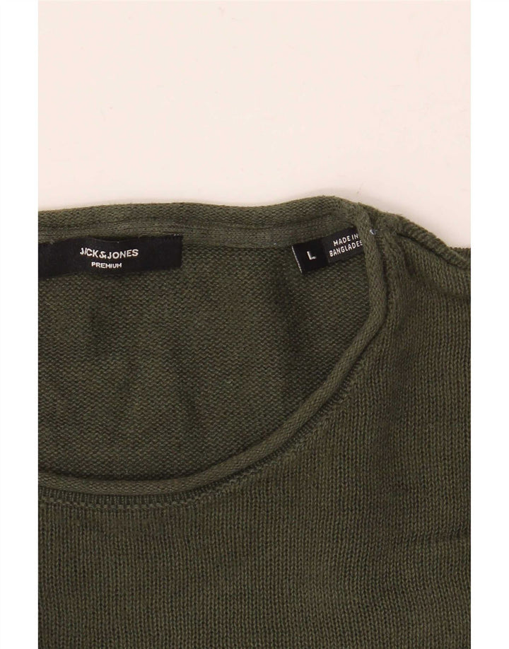Мужской свитер с круглым вырезом Jack & Jones, большой зеленый