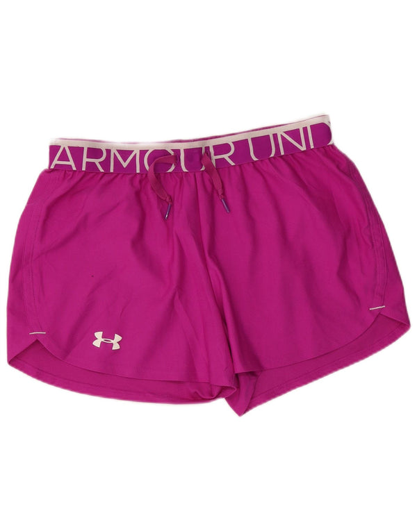 Женские спортивные шорты с рисунком Under Armour Heat Gear UK 10, маленькие розовые