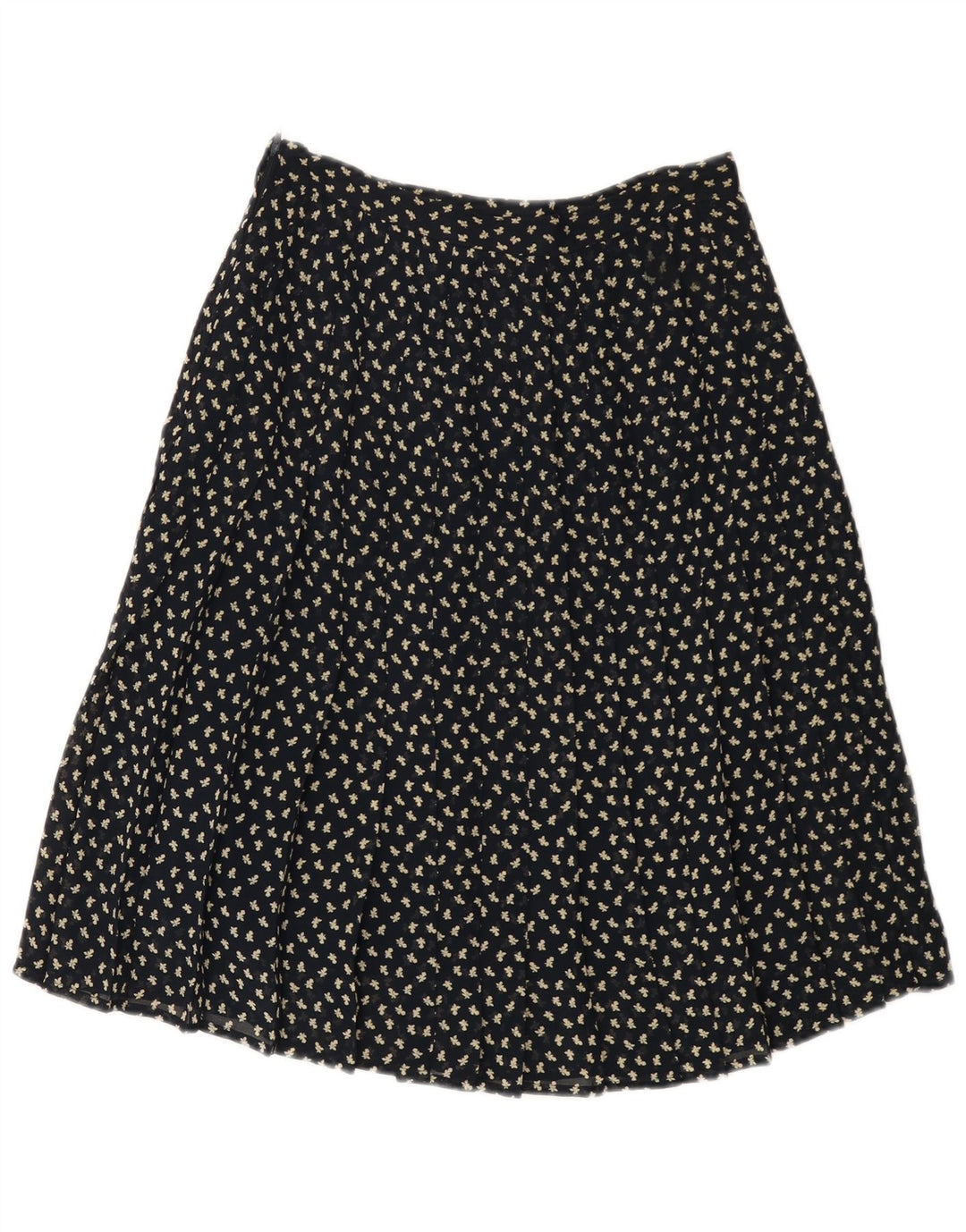 ВИНТАЖНАЯ женская юбка-трапеция с высокой талией IT 44 Medium W26 Темно-синий с цветочным принтом