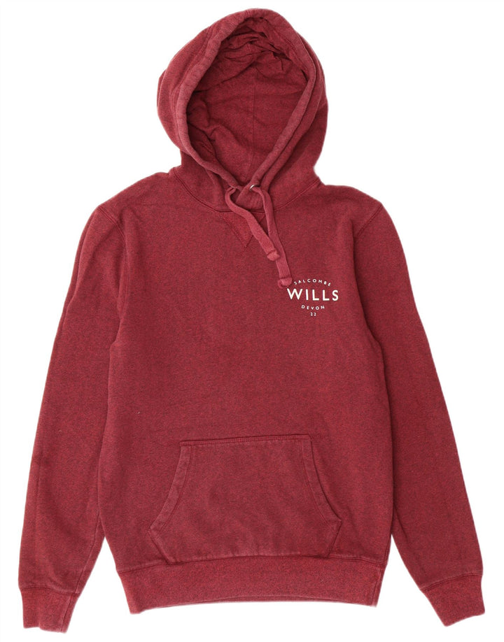 JACK WILLS Мужской джемпер с капюшоном с рисунком, маленький бордовый, хлопковый с крапинками