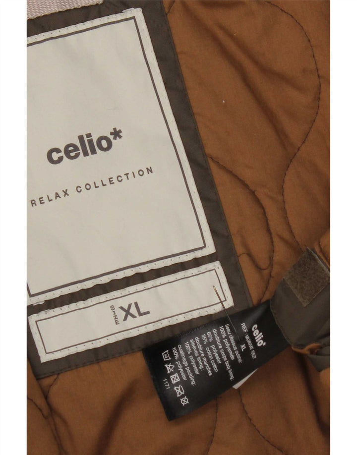 Мужская куртка-бомбер Celio в стиле милитари UK 42 XL, хаки, нейлон