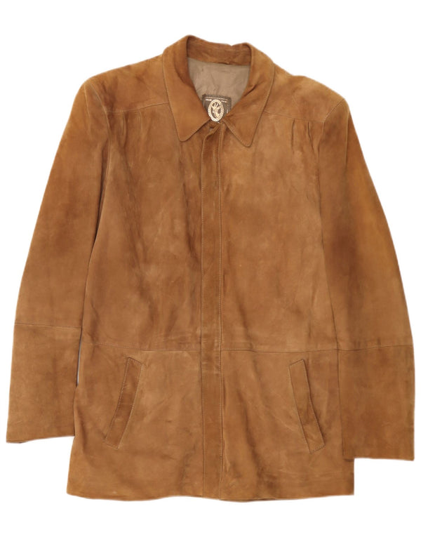 Винтажная мужская замшевая куртка IT 48 Medium Brown Leather