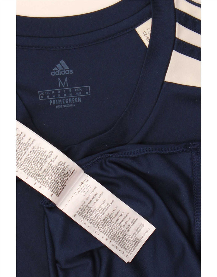 Adidas Mens Aeroready Футболка Верх Среднего Темно-Синего Полиэстера