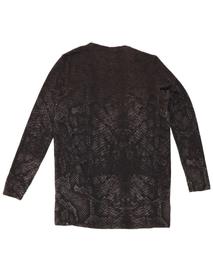 Женский открытый кардиган DESIGUAL UK 12, средний серый с животным принтом