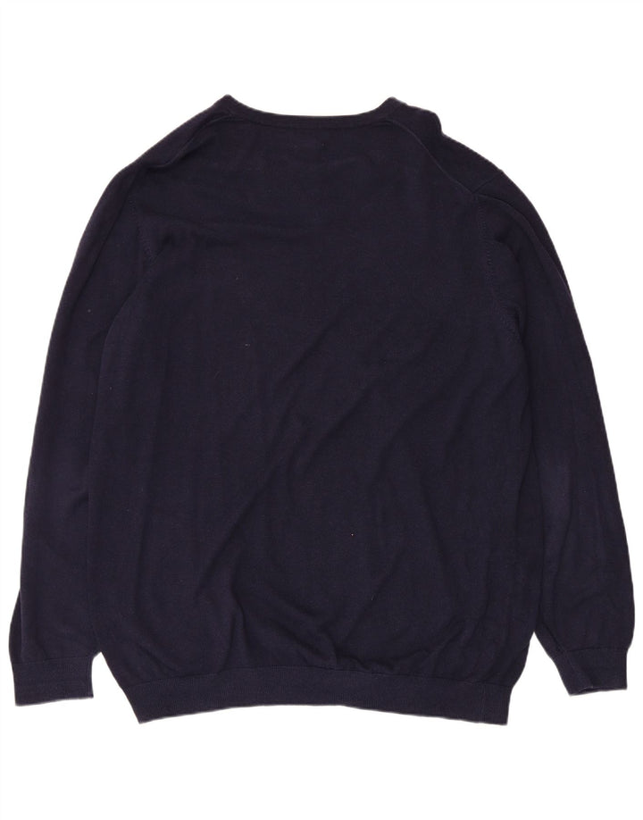 Мужской джемпер L.L.Bean с v-образным вырезом XL, темно-синий, хлопок