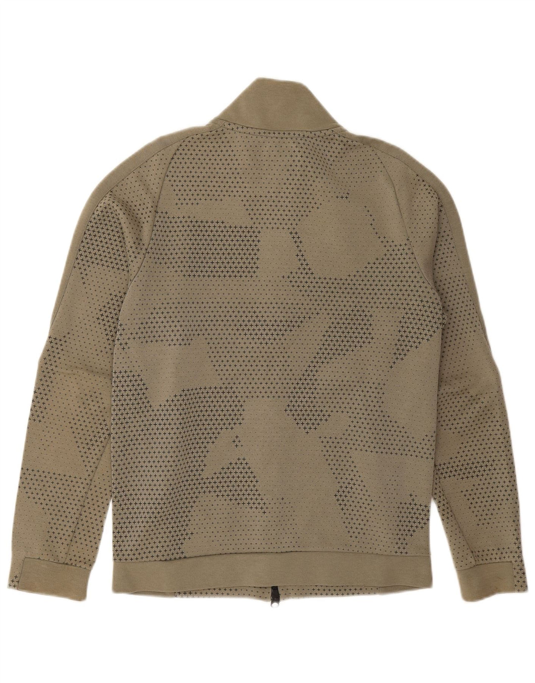 NIKE Mens Tracksuit Top Jacket Small Khaki Spotted Cotton