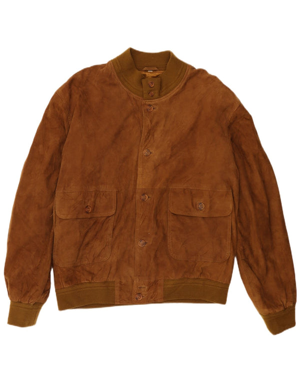 Мужской замшевый бомбер VINTAGE UK 42 XL коричневый кожаный