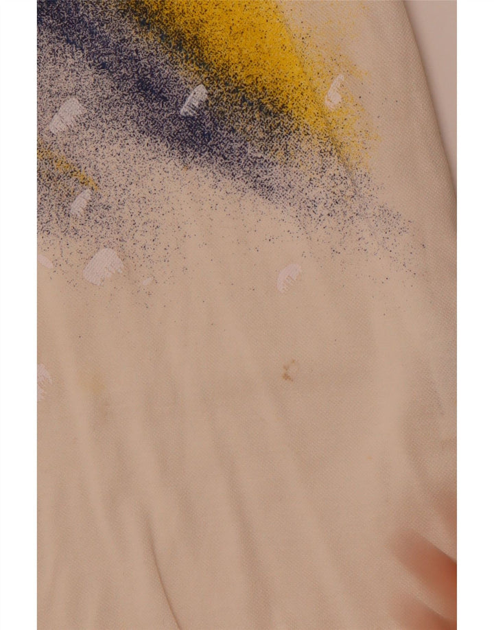 SERGIO TACCHINI Мужская рубашка-поло с графическим рисунком, маленькая белая, хлопок с цветными блоками