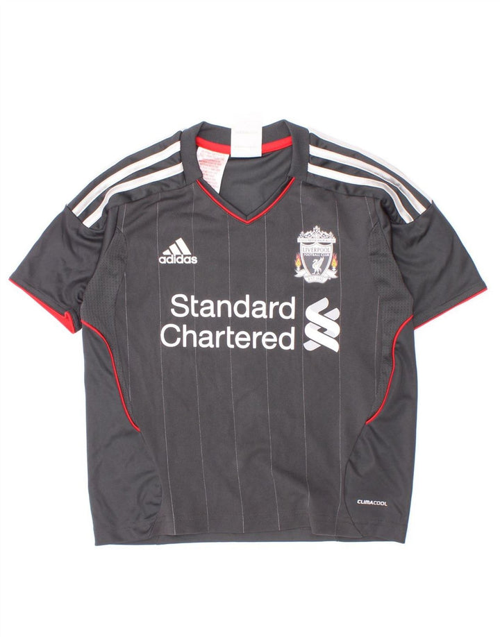 Футболка Adidas с рисунком Liverpool для мальчиков, топ 5–6 лет, серый полиэстер