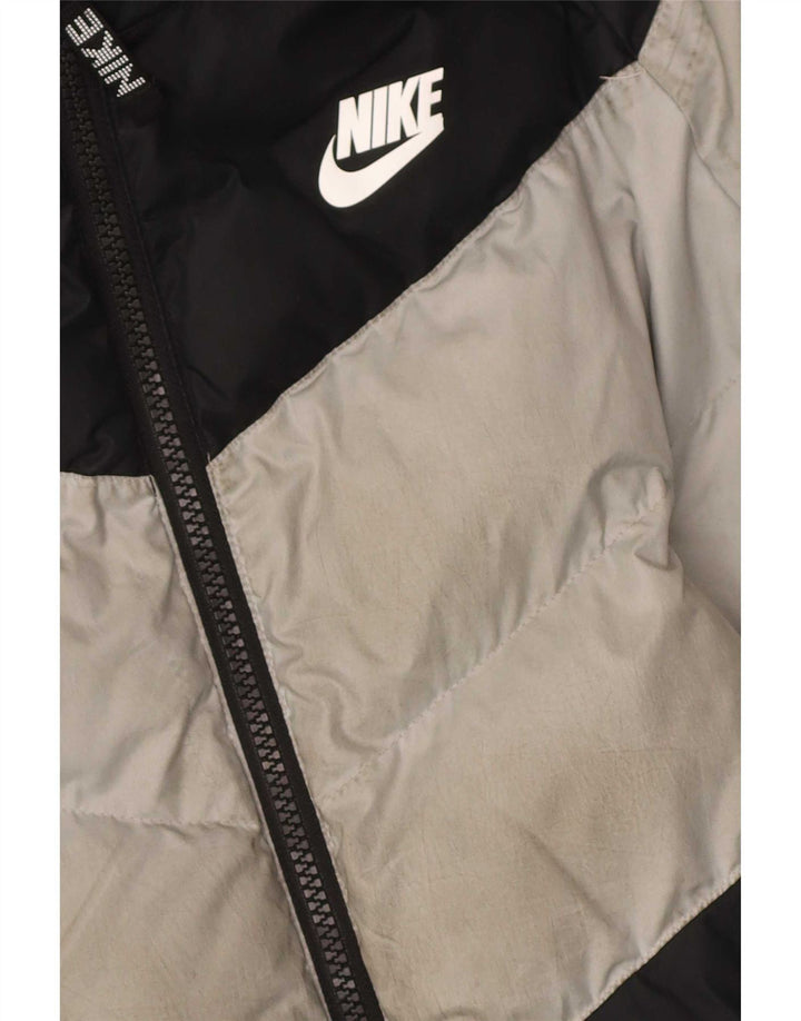 Утепленная куртка с капюшоном Nike для мальчиков 12–13 лет, большая черная цветная блокировка