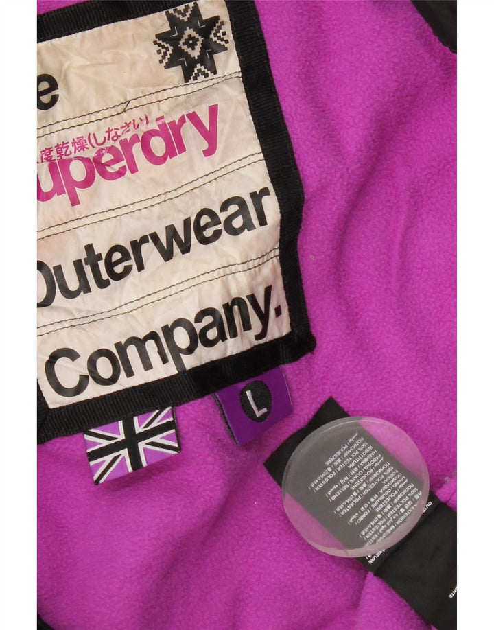 Женская утепленная куртка с капюшоном Superdry UK 40, большой черный полиэстер