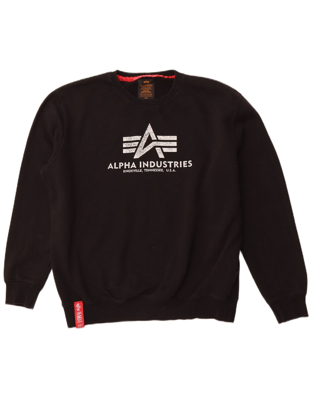 ALPHA INDUSTRIES Мужской свитшот с рисунком джемпер 2XL, черный хлопок