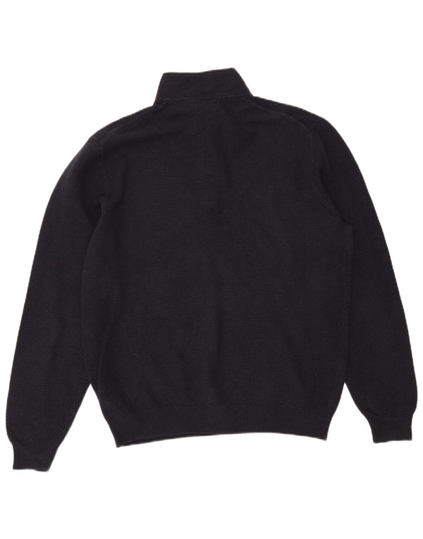 MASSIMO DUTTI Мужской свитер с воротником на молнии 2XL Темно-синий хлопок