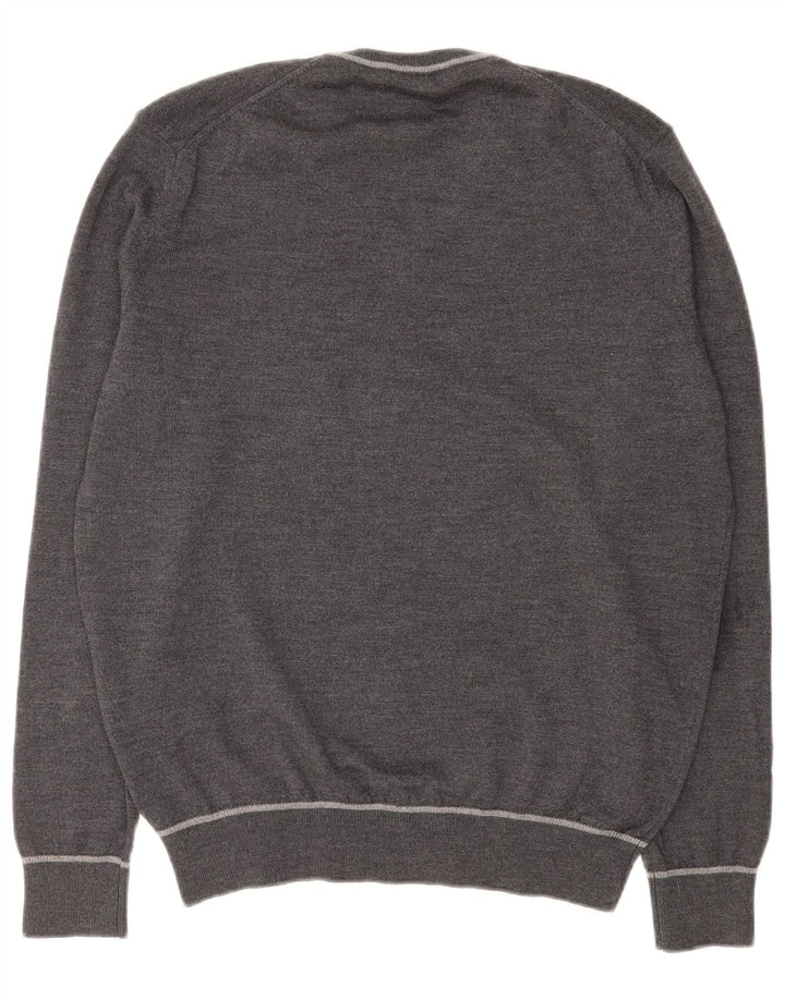 Мужской джемпер с v-образным вырезом Marina Yachting, большой серый шерстяной свитер