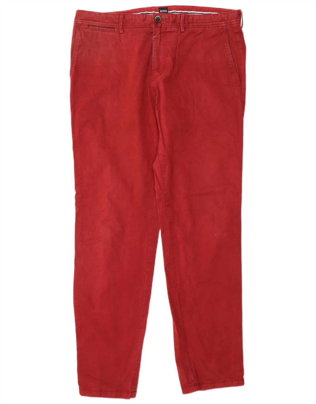 HUGO BOSS Mens Regular Fit Straight Chino Trousers IT 50 Large W36 L32 Red