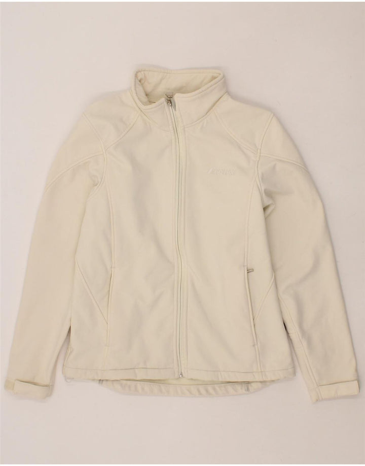 K-WAY Womens Tracksuit Top Jacket EU 38 Medium White Polyester Vintage K-Way and Second-Hand K-Way from Messina Hembry 