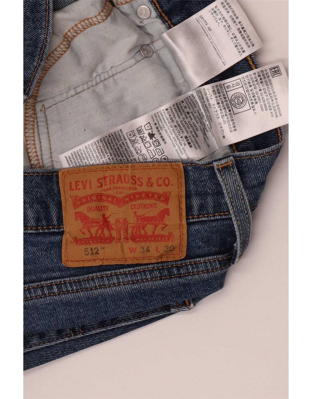 Мужские джинсы Levi's Slim 512 W34 L30 синие, хлопок