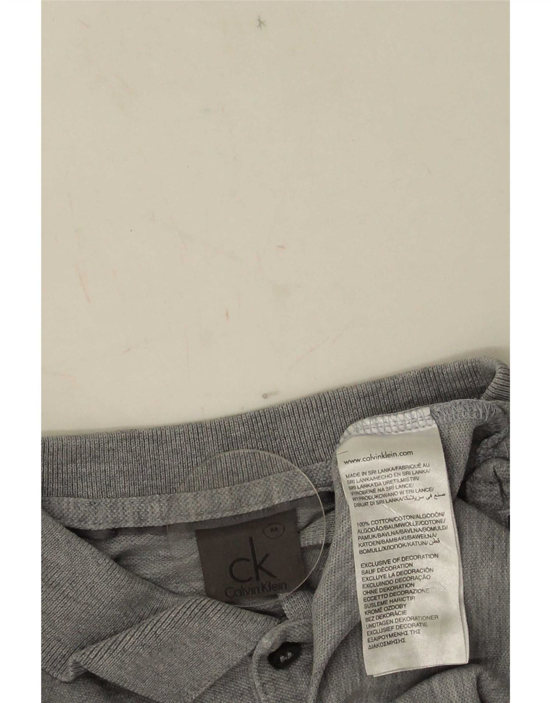 Calvin Klein Mens Polo Shirt Medium Grey Cotton
