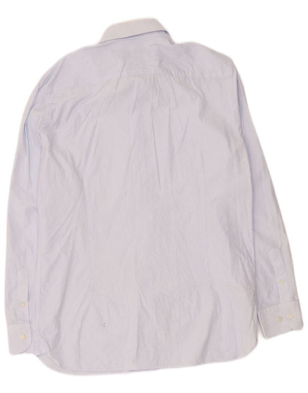 Мужская рубашка Massimo Dutti, размер 44 17 XL, синяя хлопковая полоска