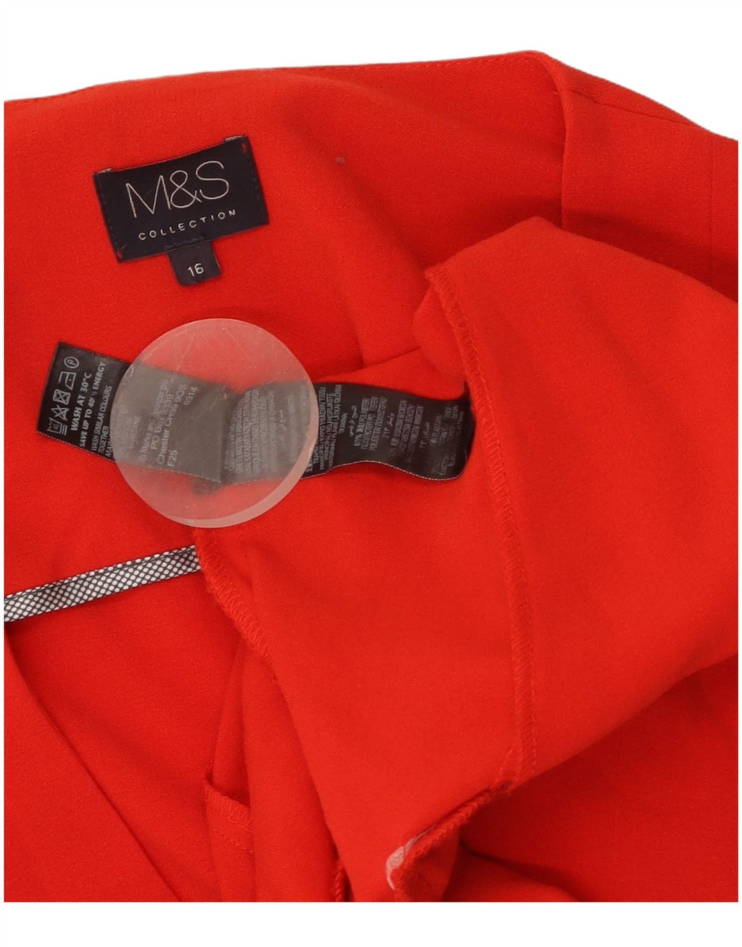 Женский пиджак Marks & Spencer UK 16, большой красный полиэстер