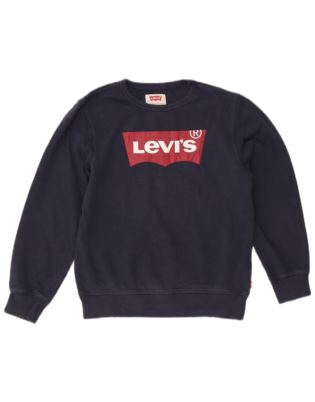 Джемпер с рисунком Levi's для девочек 15–16 лет, темно-синий, хлопок