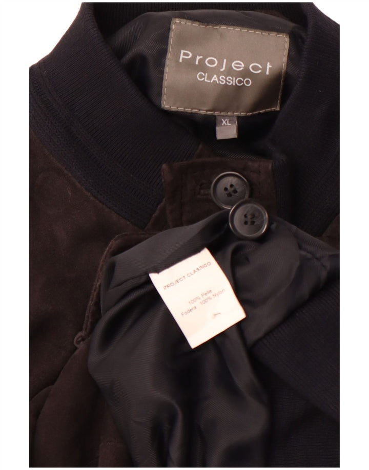 Мужской замшевый бомбер PROJECT CLASSICO UK 42 XL коричневый кожаный