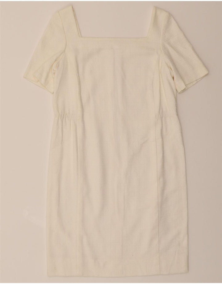 VINTAGE Womens Shift Dress UK 12 Medium White Vintage Vintage and Second-Hand Vintage from Messina Hembry 
