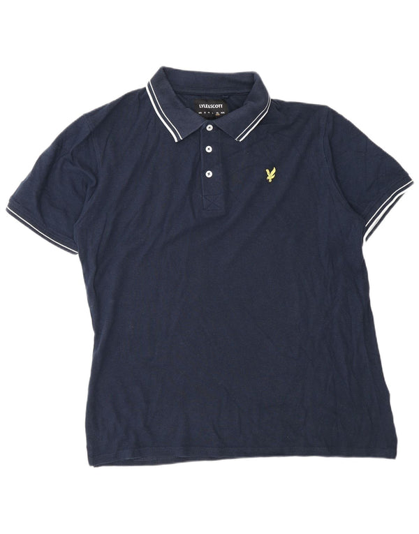 Lyle & Scott Mens Polo Shirt XL Navy Blue Cotton