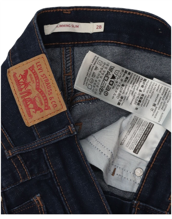 Женские облегающие джинсы LEVI'S W28 L30, синий хлопок