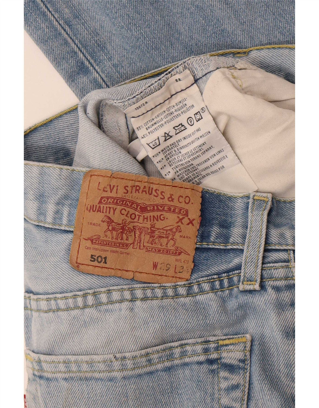 Женские прямые джинсы Levi's 501 W29 L31 синие, хлопок