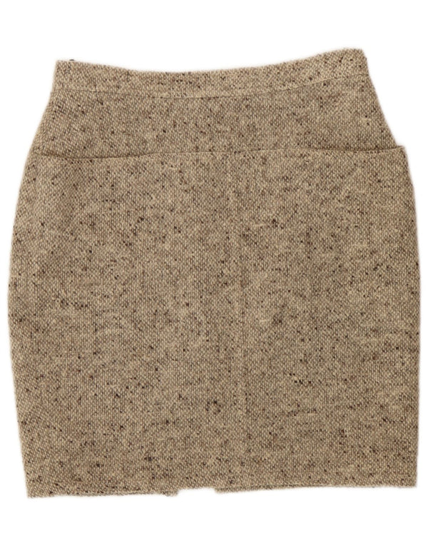 Женская юбка-карандаш Mondrian IT 42 Medium W28 Бежевая в крапинку, новая шерсть