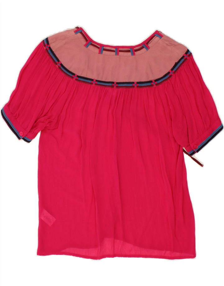 FRENCH CONNECTION Womens See Through Blouse Top UK 8 Small Pink Viscose Vintage French Connection and Second-Hand French Connection from Messina Hembry 