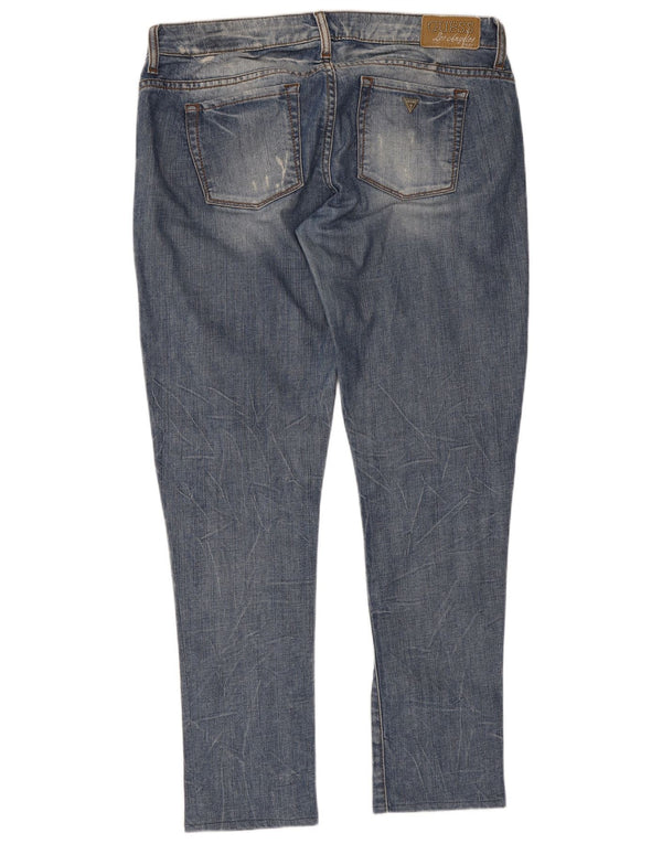 Guess Женские потертые узкие джинсы W31 L29 Синие хлопковые