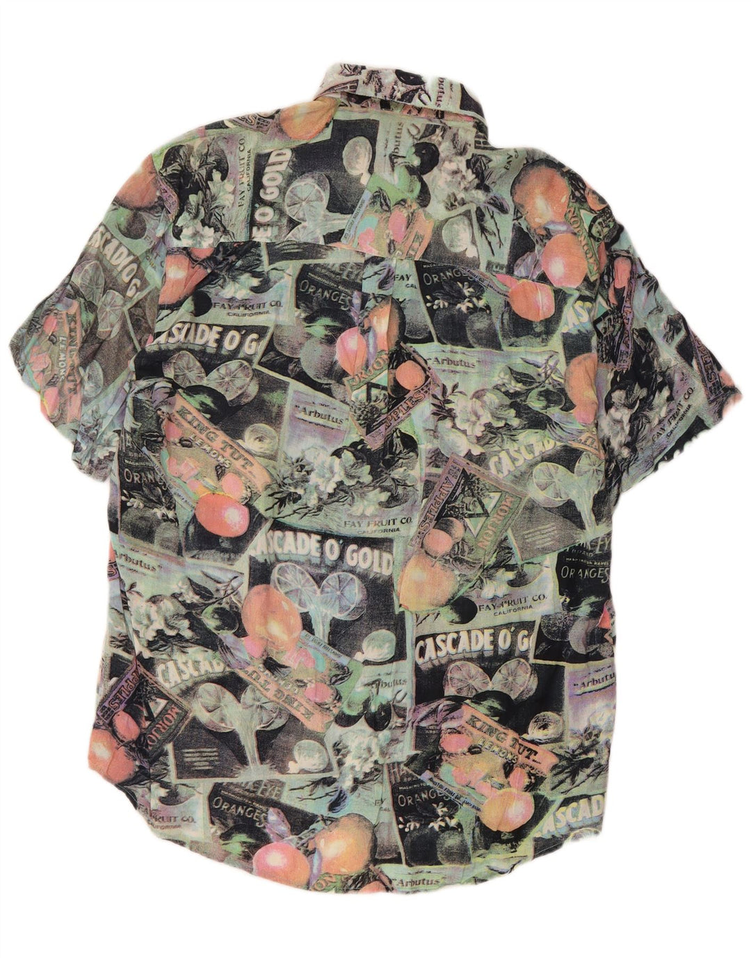 Винтажная мужская рубашка с коротким рукавом с абстрактным узором, большая разноцветная ретро