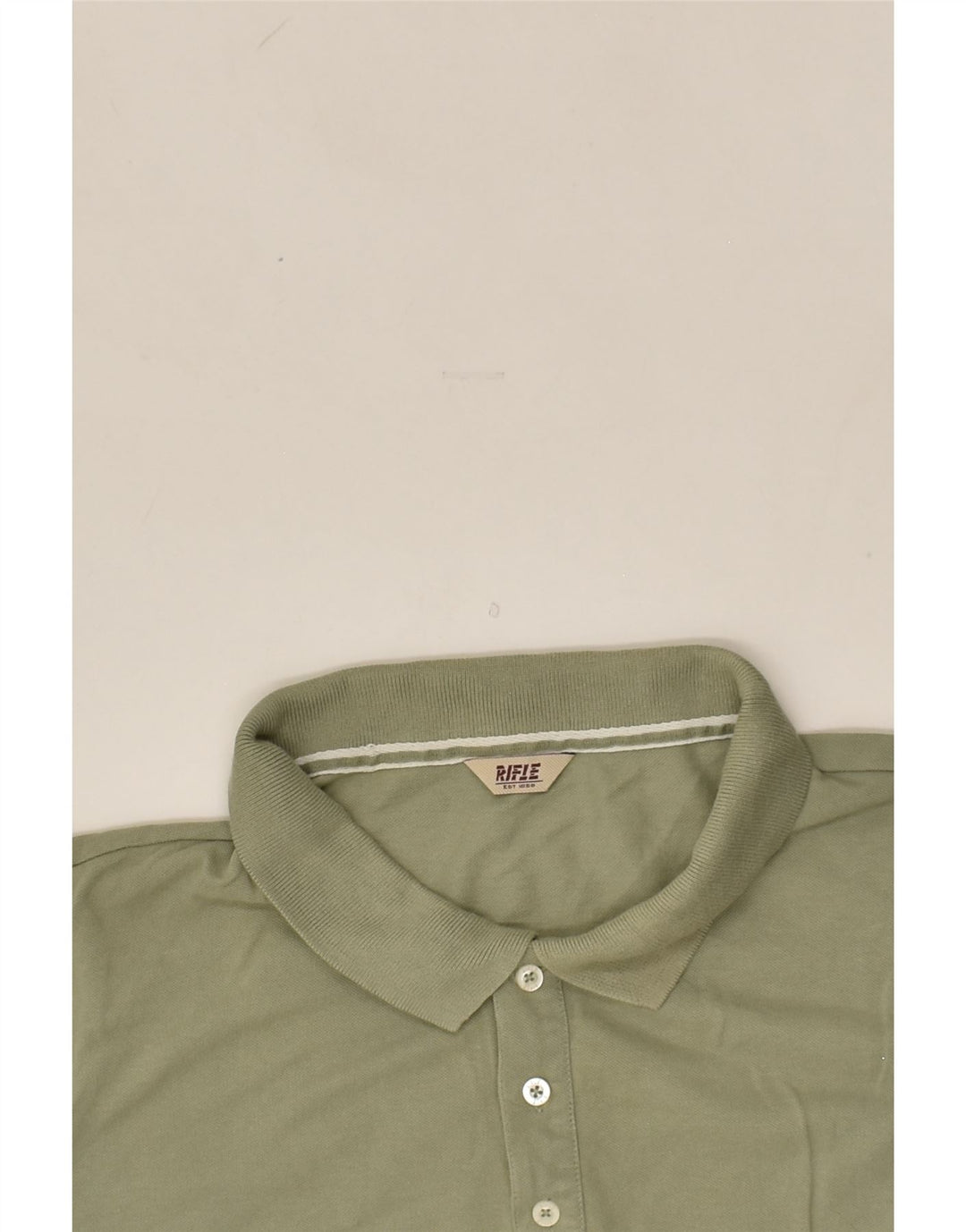 RIFLE Mens Slim Polo Shirt 3XL Green Cotton | Vintage Rifle | Thrift | Second-Hand Rifle | Used Clothing | Messina Hembry 