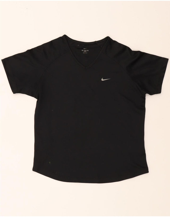 NIKE Womens Dri Fit T-Shirt Top UK 14 Medium Black Polyester Vintage Nike and Second-Hand Nike from Messina Hembry 