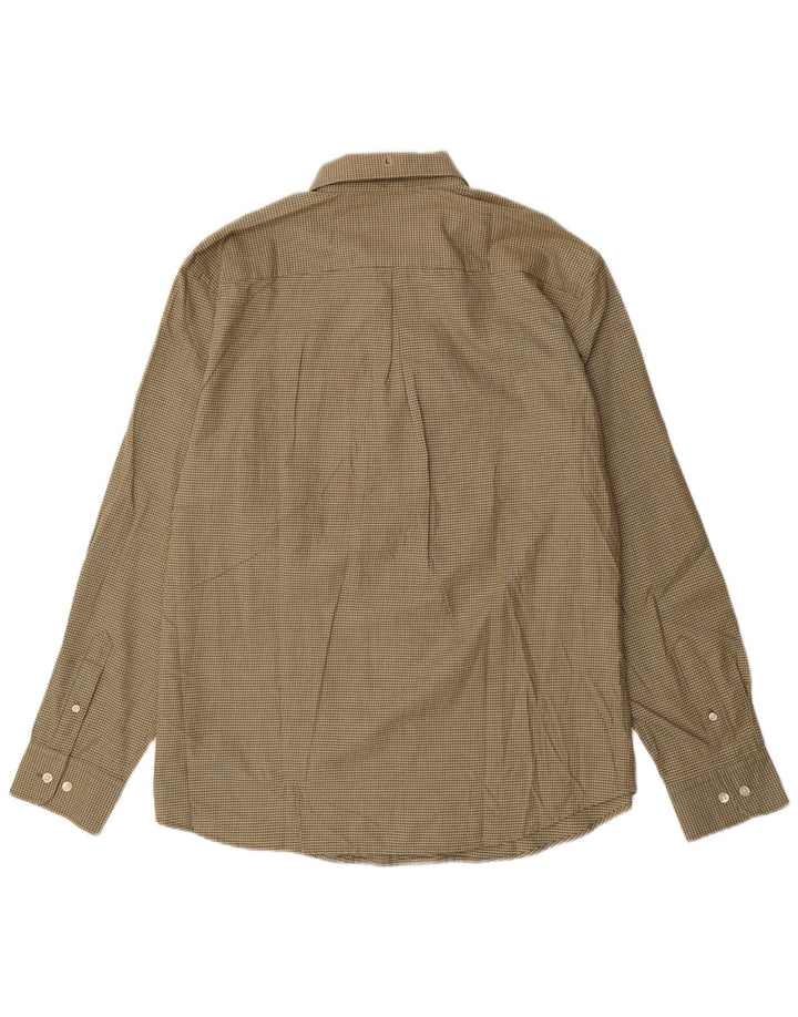 Мужская рубашка DOCKERS, размер 16, 1/2, большая клетка цвета хаки, хлопок