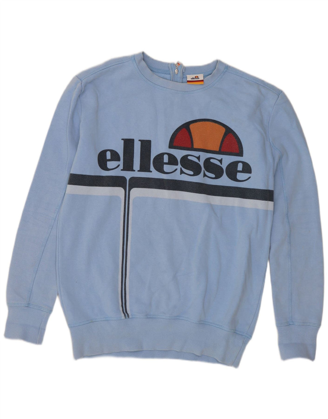 Женский джемпер оверсайз с рисунком Ellesse, размер UK 10, маленький синий, хлопок