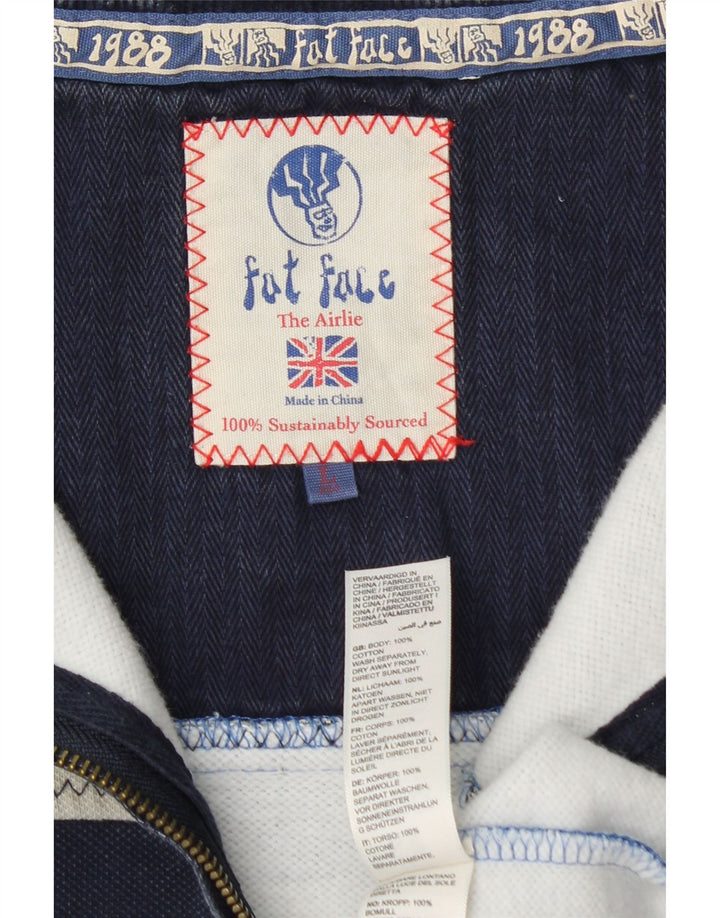 Мужской свитер FAT FACE с воротником на молнии, большой синий хлопковый джемпер с цветными блоками