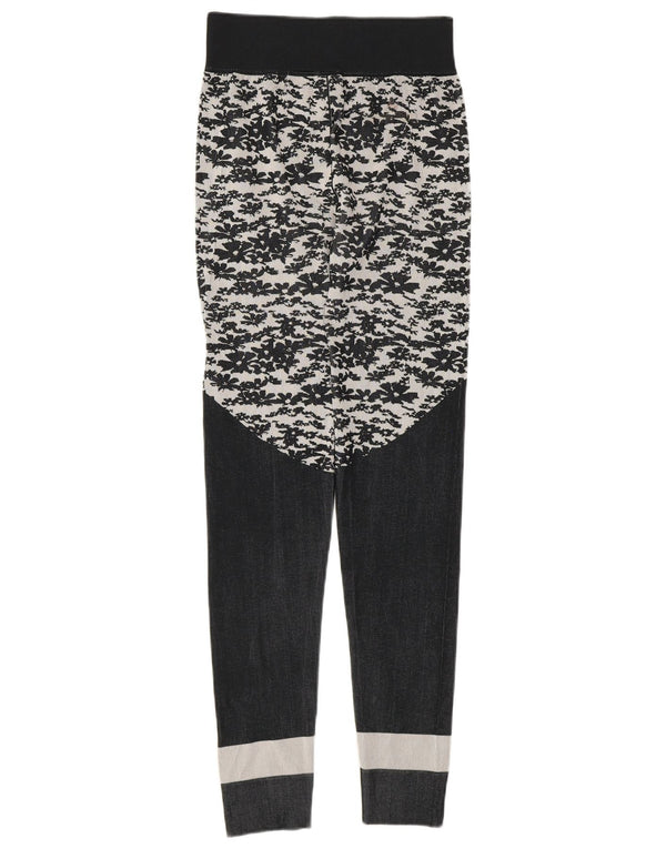 Женские леггинсы Adidas Stella McCartney UK 8, маленький серый полиэстер с цветочным принтом