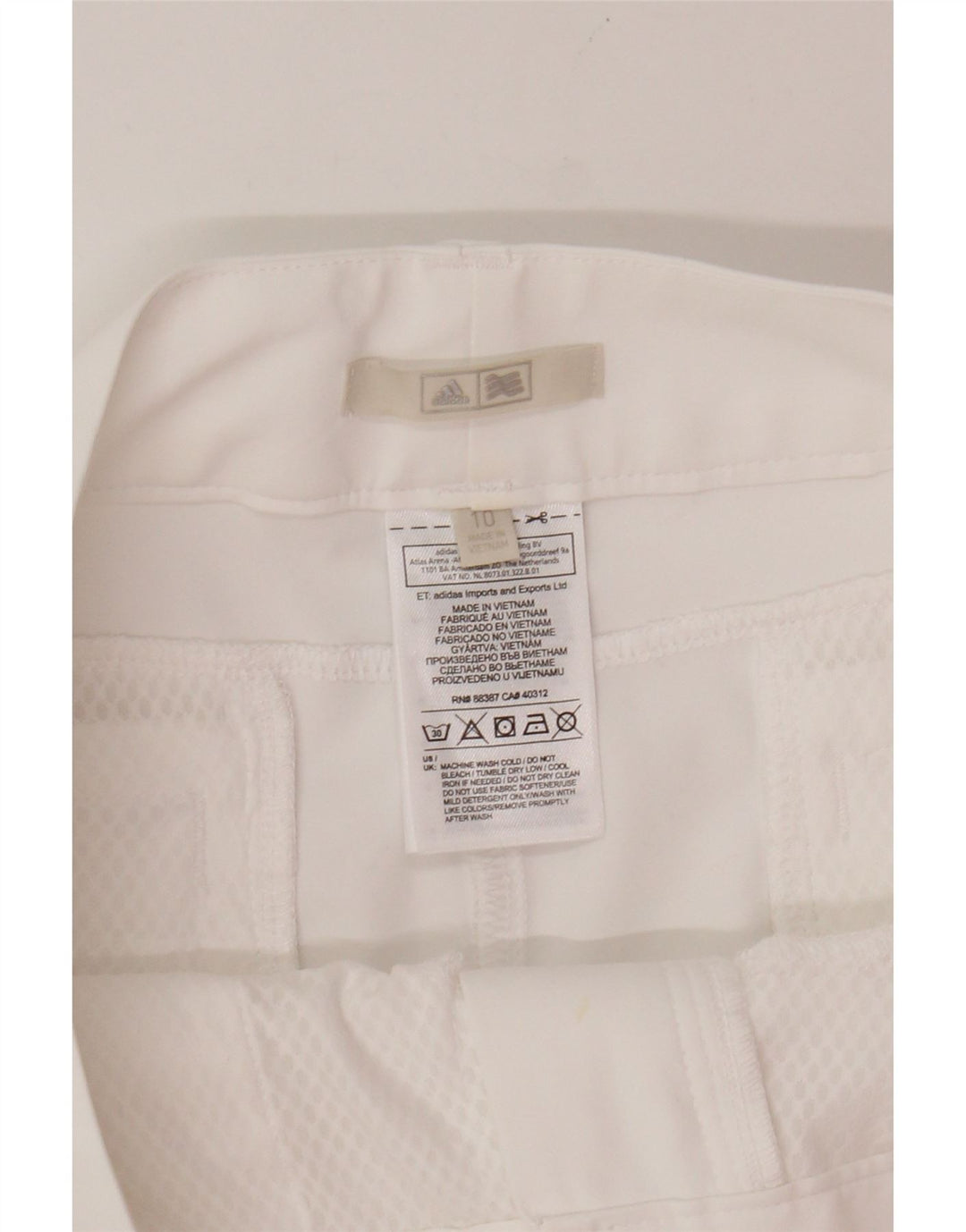 ADIDAS Womens Casual Shorts UK 10 Small W30  White Polyester