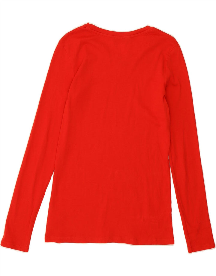 BENETTON Womens Top Long Sleeve UK 10 Small Red Cotton Vintage Benetton and Second-Hand Benetton from Messina Hembry 
